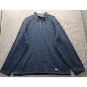 Eddie Bauer Sweater Men 2XL Multi Fleece Lined Loose Fit Heavyweight Quarter Zip